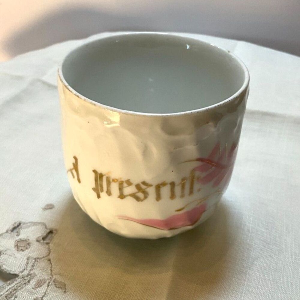 Tiny vintage bone china cup A Present made in Germany